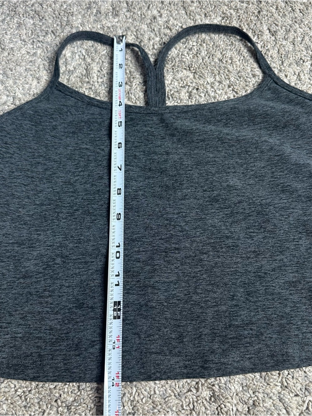 Beyond Yoga Spacedye Slim Racerback Cropped Tank Top Medium gray core athletic - Picture 8 of 11